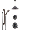 Delta Victorian Venetian Bronze Shower System with Dual Thermostatic Control, Diverter, Ceiling Mount Showerhead, and Grab Bar Hand Shower SS17T551RB3