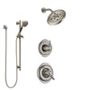 Delta Victorian Dual Thermostatic Control Handle Stainless Steel Finish Shower System, Diverter, Showerhead, and Hand Shower with Slidebar SS17T551SS7