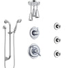 Delta Victorian Chrome Shower System with Dual Thermostatic Control, Diverter, Ceiling Mount Showerhead, 3 Body Sprays, and Hand Shower SS17T5524