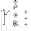 Delta Victorian Chrome Shower System with Dual Thermostatic Control, Diverter, Ceiling Showerhead, 3 Body Sprays, and Grab Bar Hand Shower SS17T5525