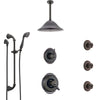 Delta Victorian Venetian Bronze Shower System with Dual Thermostatic Control, Diverter, Ceiling Showerhead, 3 Body Sprays, and Hand Shower SS17T552RB6