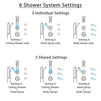 Delta Victorian Dual Thermostatic Control Stainless Steel Finish Shower System with Ceiling Showerhead, 3 Body Jets, Grab Bar Hand Spray SS17T552SS4