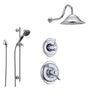 Delta Victorian Chrome Shower System with Thermostatic Shower Handle, 3-setting Diverter, Large Rain Showerhead, and Handheld Shower SS17T5582