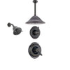 Delta Victorian Venetian Bronze Shower System with Thermostatic Shower Handle, 3-setting Diverter, Large Rain Ceiling Mount Showerhead, and Wall Mount Showerhead SS17T5583RB