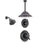 Delta Victorian Venetian Bronze Shower System with Thermostatic Shower Handle, 3-setting Diverter, Large Rain Ceiling Mount Showerhead, and Wall Mount Showerhead SS17T5583RB