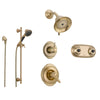 Delta Victorian Champagne Bronze Shower System with Thermostatic Shower Handle, 6-setting Diverter, Showerhead, Handheld Shower, and 2 Body Spray Shower Plate SS17T5595CZ