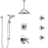 Delta Trinsic Chrome Shower System with Dual Thermostatic Control, Diverter, Ceiling Mount Showerhead, 3 Body Sprays, and Temp2O Hand Shower SS17T5915