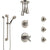 Delta Trinsic Dual Thermostatic Control Stainless Steel Finish Shower System with Ceiling Showerhead, 3 Body Jets, Grab Bar Hand Spray SS17T591SS3