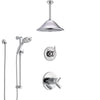 Delta Trinsic Chrome Finish Shower System with Dual Thermostatic Control Handle, Diverter, Ceiling Mount Showerhead, and Temp2O Hand Shower SS17T5923