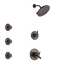 Delta Trinsic Venetian Bronze Shower System with Dual Thermostatic Control Handle, 3-Setting Diverter, Showerhead, and 3 Body Sprays SS17T592RB4