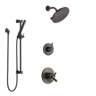 Delta Trinsic Venetian Bronze Shower System with Dual Thermostatic Control Handle, Diverter, Showerhead, and Hand Shower with Slidebar SS17T592RB5