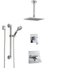 Delta Ara Chrome Shower System with Dual Thermostatic Control Handle, Diverter, Ceiling Mount Showerhead, and Hand Shower with Grab Bar SS17T6711