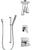 Delta Ara Chrome Finish Shower System with Dual Thermostatic Control Handle, Diverter, Ceiling Mount Showerhead, and Hand Shower SS17T6714