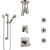 Delta Ara Dual Thermostatic Control Stainless Steel Finish Shower System, Diverter, Ceiling Showerhead, 3 Body Sprays, Grab Bar Hand Spray SS17T671SS3