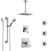 Delta Ara Chrome Shower System with Dual Thermostatic Control, Diverter, Ceiling Mount Showerhead, 3 Body Sprays, and Grab Bar Hand Shower SS17T6721