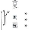 Delta Ara Chrome Shower System with Dual Thermostatic Control, Diverter, Ceiling Mount Showerhead, 3 Body Sprays, and Grab Bar Hand Shower SS17T6723