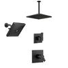 Delta Ara Matte Black 17T Thermostatic Shower System with Dual Controls, Ceiling Mount Rain Showerhead, and Multi-Setting Wall Showerhead SS17T673BL7