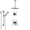 Delta Arzo Chrome Shower System with Dual Thermostatic Control Handle, Diverter, Ceiling Mount Showerhead, and Hand Shower with Grab Bar SS17T8611