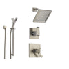 Delta Arzo Stainless Steel Shower System with Thermostatic Shower Handle, 3-setting Diverter, Modern Square Showerhead, and Handheld Shower SS17T8685SS