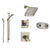 Delta Arzo Stainless Steel Shower System with Thermostatic Shower Handle, 6-setting Diverter, Square Showerhead, Modern Hand Held Shower, and Dual Body Spray Plate SS17T8693SS