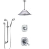 Delta Addison Chrome Finish Shower System with Dual Thermostatic Control Handle, Diverter, Ceiling Mount Showerhead, and Hand Shower SS17T9211