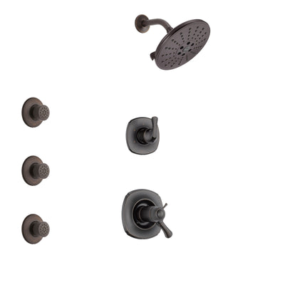 Delta Addison Venetian Bronze Shower System with Dual Thermostatic Control Handle, 3-Setting Diverter, Showerhead, and 3 Body Sprays SS17T921RB6