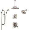 Delta Addison Dual Thermostatic Control Stainless Steel Finish Shower System, Diverter, Showerhead, Ceiling Showerhead, and Hand Shower SS17T922SS2