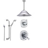 Delta Addison Chrome Shower System with Thermostatic Shower Handle, 3-setting Diverter, Large Ceiling Mount Rain Showerhead, and Handheld Shower SS17T9281