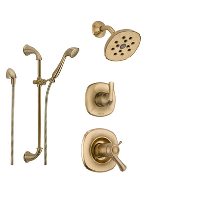 Delta Addison Champagne Bronze Shower System with Thermostatic Shower Handle, 3-setting Diverter, Showerhead, and Handheld Spray SS17T9283CZ