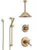 Delta Cassidy Champagne Bronze Shower System with Dual Thermostatic Control Handle, Diverter, Ceiling Mount Showerhead, and Hand Shower SS17T971CZ6