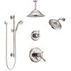 Delta Cassidy Polished Nickel Shower System with Dual Thermostatic Control, Diverter, Showerhead, Ceiling Showerhead, and Hand Shower SS17T971PN6