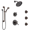 Delta Cassidy Venetian Bronze Shower System with Dual Thermostatic Control, Diverter, Showerhead, 3 Body Sprays, and Grab Bar Hand Shower SS17T971RB3