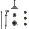 Delta Cassidy Venetian Bronze Shower System with Dual Thermostatic Control, Diverter, Ceiling Showerhead, 3 Body Sprays, and Hand Shower SS17T971RB5