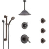 Delta Cassidy Venetian Bronze Dual Thermostatic Control Shower System, Diverter, Ceiling Showerhead, 3 Body Sprays, Grab Bar Hand Spray SS17T971RB6