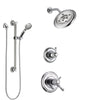 Delta Cassidy Chrome Finish Shower System with Dual Thermostatic Control Handle, Diverter, Showerhead, and Hand Shower with Grab Bar SS17T9727