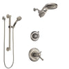 Delta Cassidy Dual Thermostatic Control Stainless Steel Finish Shower System, Diverter, Dual Showerhead, and Hand Shower with Grab Bar SS17T972SS7