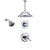 Delta Cassidy Chrome Shower System with Thermostatic Shower Handle, 3-setting Diverter, Large Ceiling Mount Rain Showerhead, and Wall Mount Showerhead SS17T9783