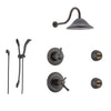 Delta Cassidy Venetian Bronze Shower System with Thermostatic Shower Handle, 6-setting Diverter, Large Rain Showerhead, Handheld Shower, and 2 Body Sprays SS17T9791RB