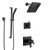 Delta Pivotal Matte Black Thermostatic Shower System with Diverter, Multi-Setting Wall Mount Showerhead, and Hand Shower with Slidebar SS17T993BL6