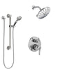 Delta Trinsic Chrome Finish Shower System with Control Handle, Integrated 3-Setting Diverter, Showerhead, and Hand Shower with Grab Bar SS248596