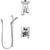 Delta Ara Chrome Finish Shower System with Control Handle, Integrated Diverter, Ceiling Mount Showerhead, and Hand Shower with Slidebar SS248676