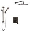 Delta Ara Venetian Bronze Shower System with Control Handle, Integrated 3-Setting Diverter, Showerhead, and Hand Shower with Grab Bar SS24867RB2