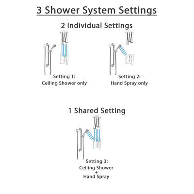 Delta Ara Stainless Steel Finish Shower System with Control Handle, Integrated Diverter, Ceiling Mount Showerhead, and Grab Bar Hand Shower SS24867SS3