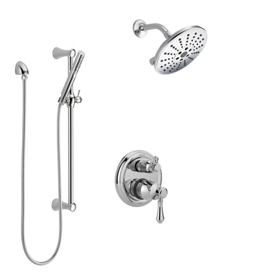 Delta Cassidy Chrome Finish Shower System with Control Handle, Integrated 3-Setting Diverter, Showerhead, and Hand Shower with Slidebar SS248976