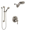 Delta Cassidy Stainless Steel Finish Shower System with Control Handle, Integrated Diverter, Dual Showerhead, and Hand Shower with Grab Bar SS24897SS5