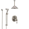 Delta Cassidy Stainless Steel Finish Shower System with Control Handle, Integrated Diverter, Ceiling Mount Showerhead, and Hand Shower SS24897SS7