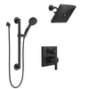 Delta Pivotal Matte Black Finish Integrated Diverter Shower Faucet System with Hand Shower on Grab Slide Bar with Multi-Setting Showerhead SS24899BL5