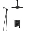 Delta Pivotal Matte Black Finish Modern Integrated Diverter Shower System with Large Square Rain Showerhead and SureDock Wall Hand Spray SS24899BL8