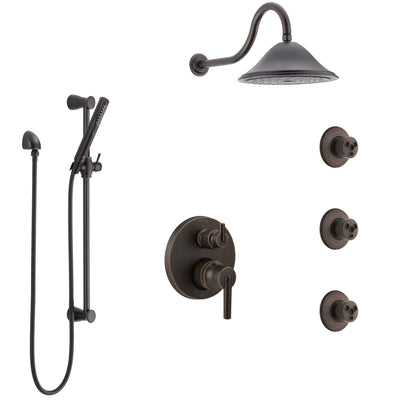 Delta Trinsic Venetian Bronze Shower System with Control Handle, Integrated 6-Setting Diverter, Showerhead, 3 Body Sprays, and Hand Shower SS24959RB11