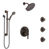 Delta Trinsic Venetian Bronze Shower System with Control Handle, Integrated Diverter, Showerhead, 3 Body Sprays, and Grab Bar Hand Shower SS24959RB3